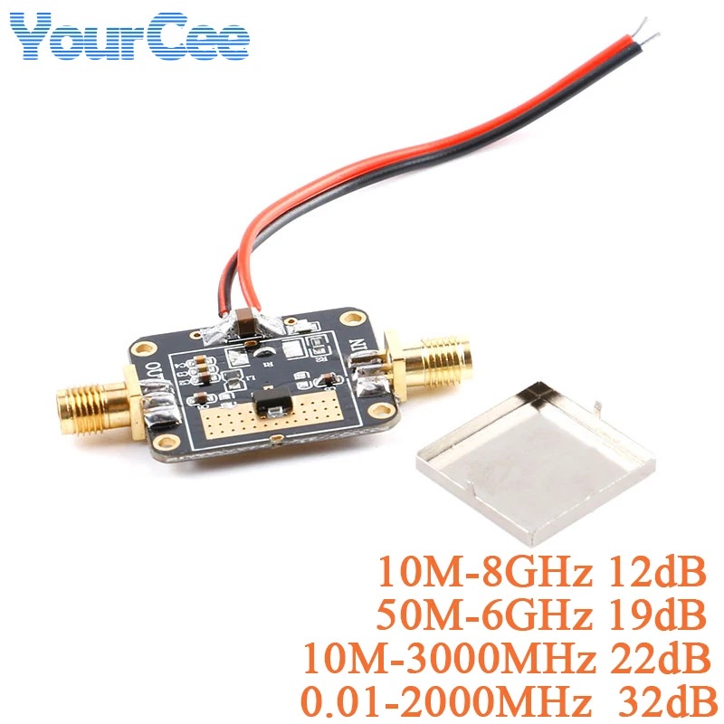 RF Amplifier Board Module 10M-8GHz 50M-6GHz 0.01-2000MHz 10M-3000MHz Broadband Gain Amplification 12dB 19dB 32dB for FM GPS WIFI