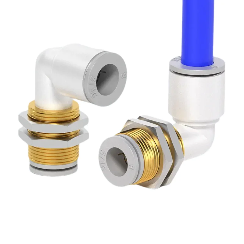 Pneumatic Joint Elbow Through Plate Right-Angle Air Pipe Quick KQ2LE04/06/08/10/12-00