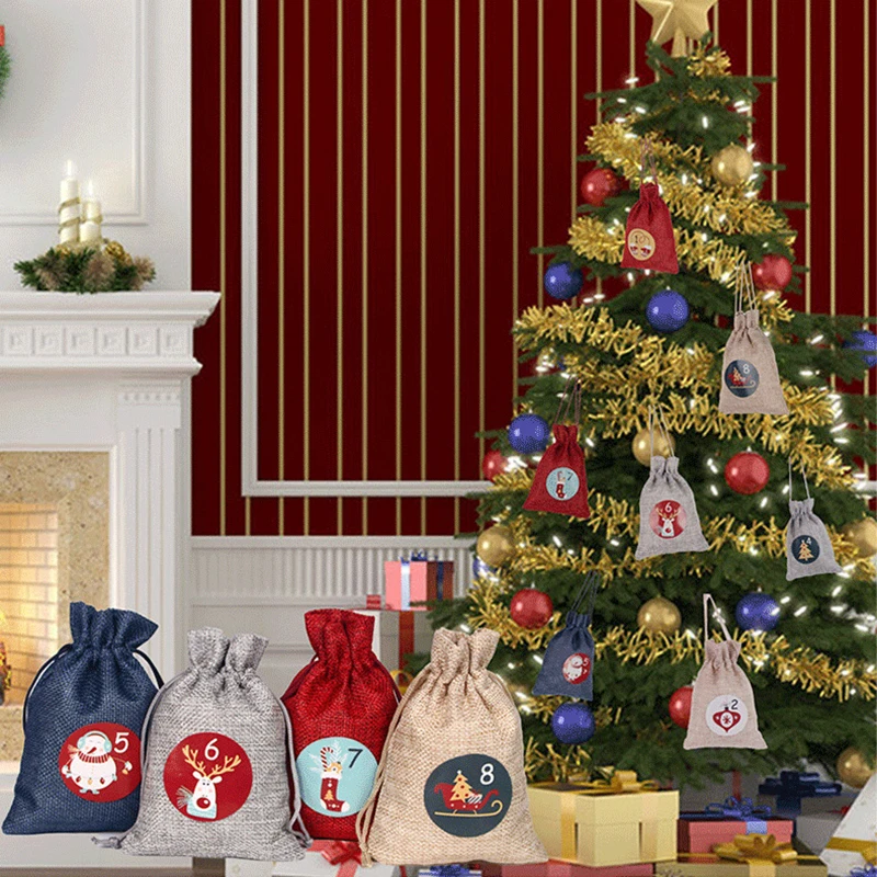 72Pcs Kerst Nummer Stickers Ronde Envelop Stickers Diy Scrapbook Cadeaupapier 2022 Kerstversiering Label