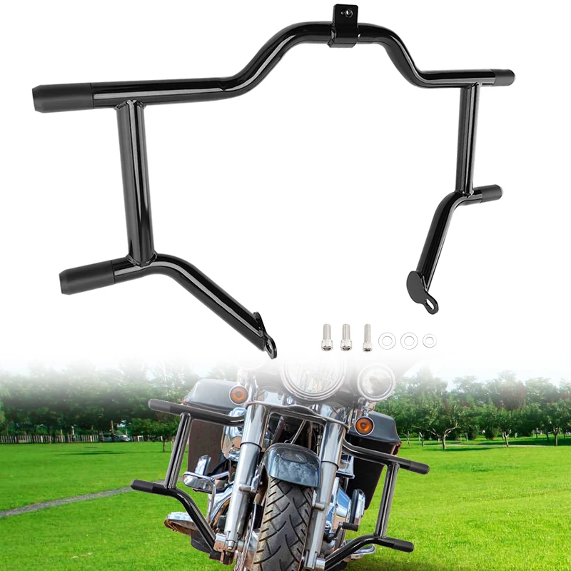 

Motorcycle Front Engine Guard For Harley Touring Street Glide Road King Electra Glide 97-08 Crash Bar Highway Protection Black