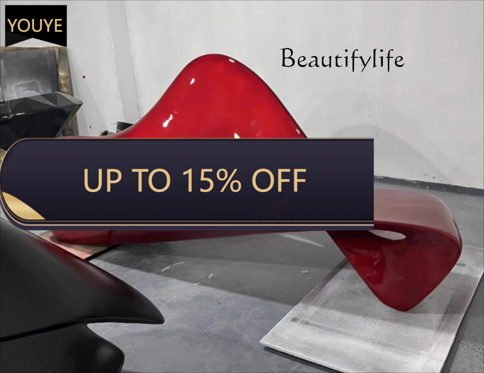 A44 Light luxury minimalist special-shaped fiberglass curved sofa Nordic designer reclining chair lobby leisure