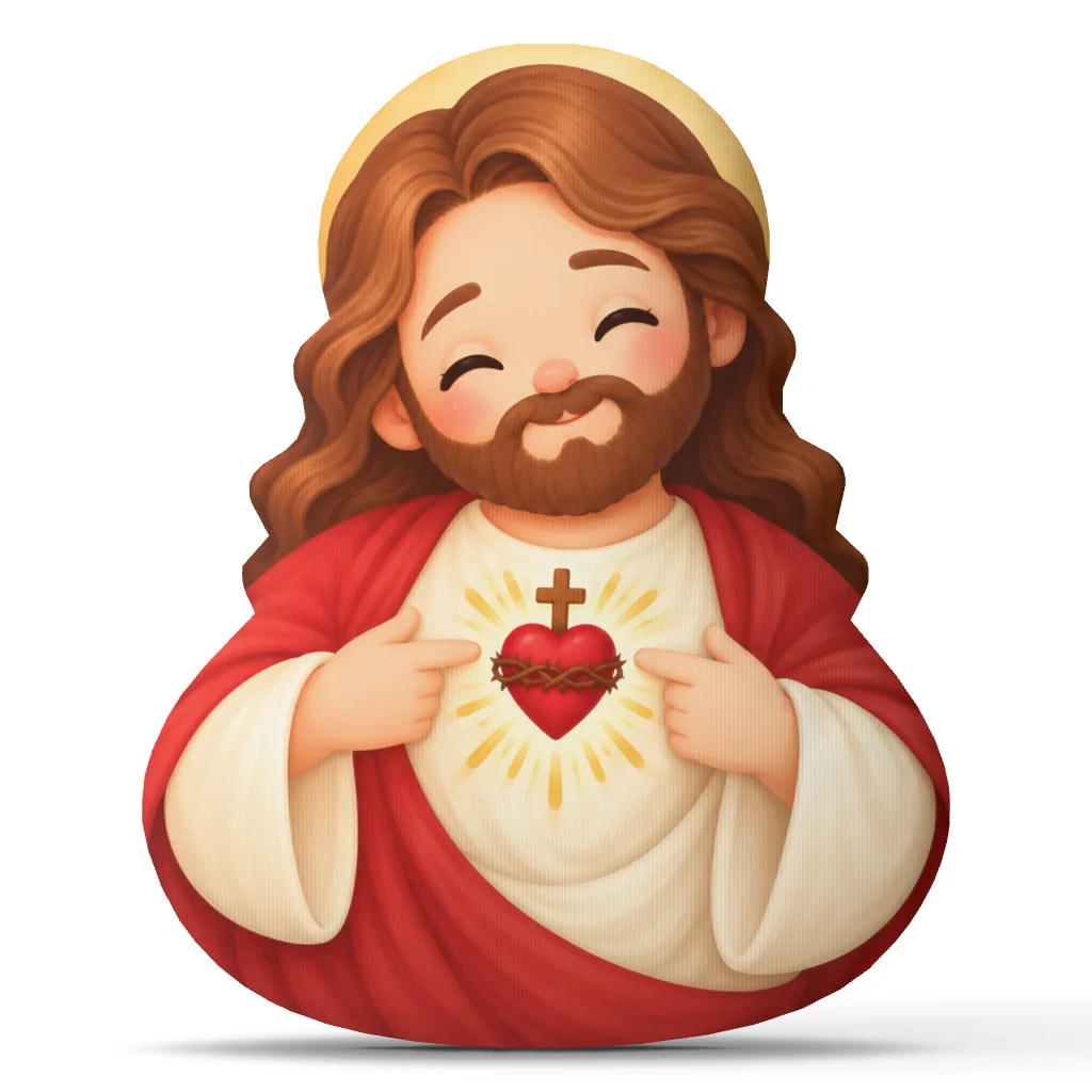 Jesus Sacred Heart Shaped Throw Pillow Christian Plush Cushion Religious Home Decor Church Prayer Gift Stuffed Sofa Pillow