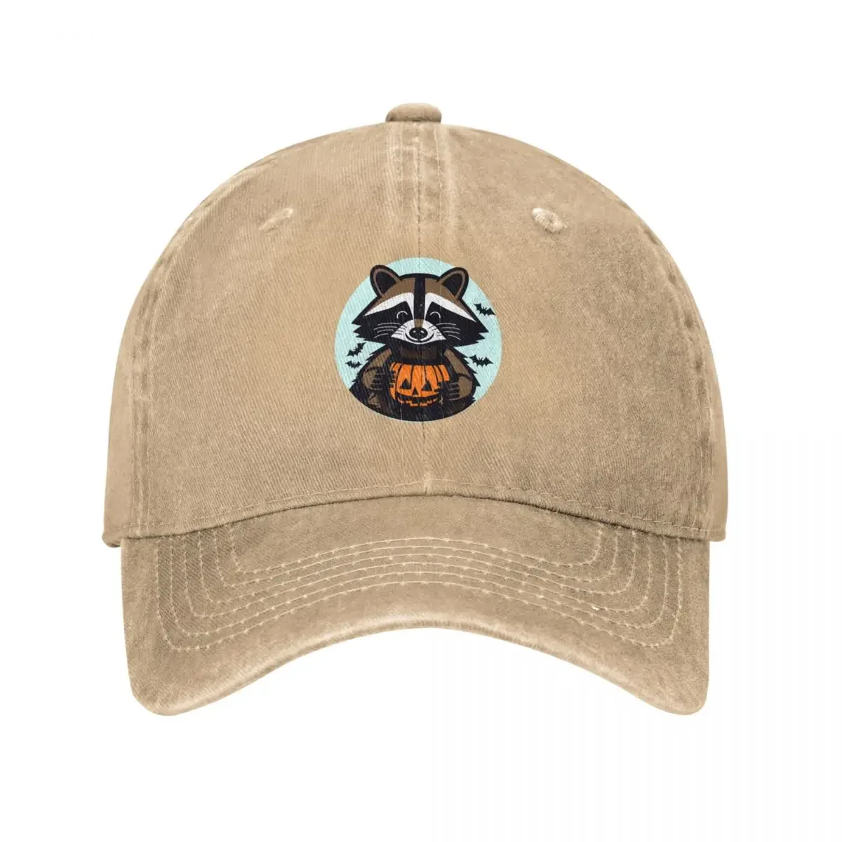 Trick-or-Trash Halloween Raccoon Baseball Cap Sunhat Bobble Hat For Men Women's