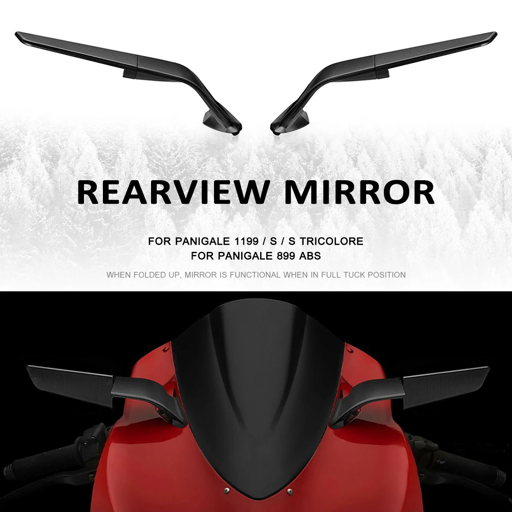 Motorcycle Mirror Wind Wing Adjustable Rotating Rearview Mirror For Ducati Panigale 1199 S Tricolore PANIGALE 899 ABS 2013-2015