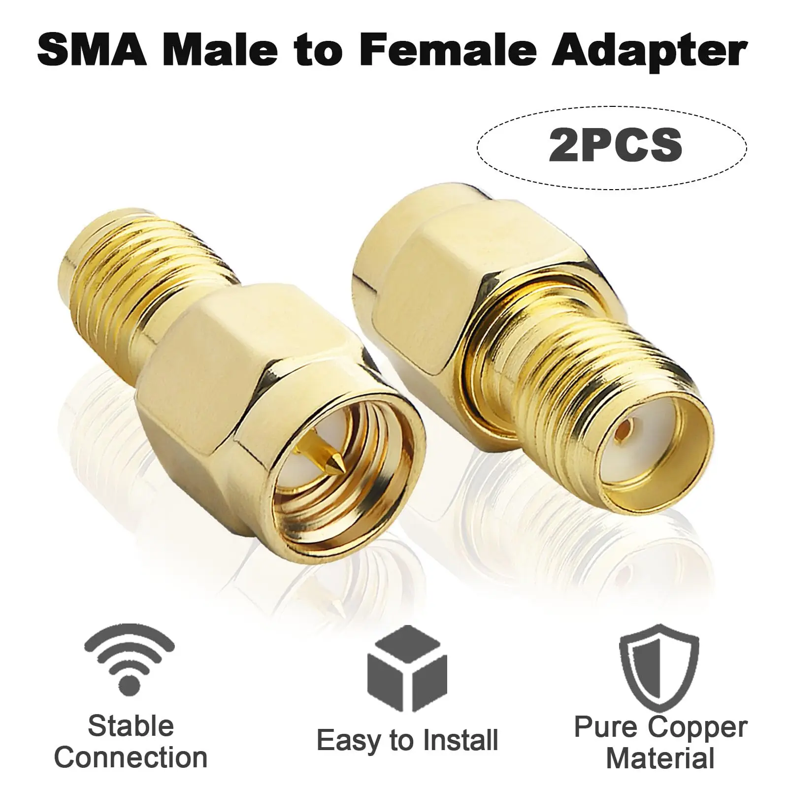 SMA Cable Gender Changers SMA Male to Female Adapter Low Loss Antenna Coax Extension Connector for Fpv Antenna Radio WiFi