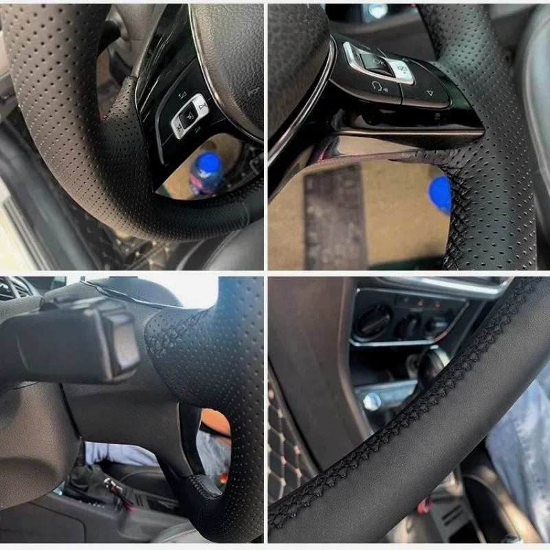 Car Steering Wheel MicrofiberLeather Hand-Sewn For Tesla Model 3 Model Y Model X Model S 2015-2025 Car Interior Accessories