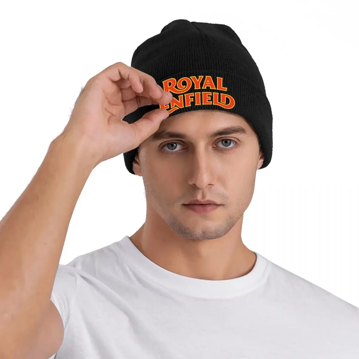 Chapéu gorros de malha de motocicleta Royal-Enfield para homens e mulheres, tampas de rua quentes, outono e inverno