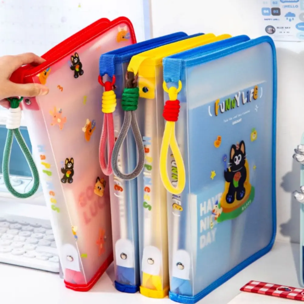 Large Capacity A4 File Storage Bags Hand-held Portable Document Bag Transparent Waterproof Data Storage Bag