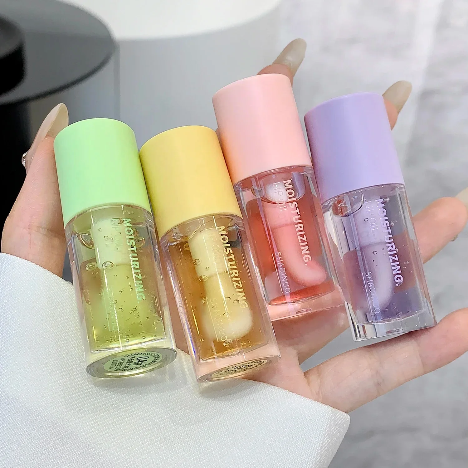 Water Light Lip GLOSS Moisturizer โปร่งใส Jelly กระจกผลไม้คริสตัล Lip Oil CLEAR Hydrating Plumping เกาหลี Lip Care แต่งหน้า