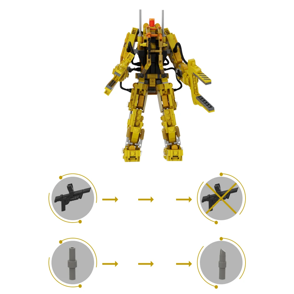 Gobricks MOC Mini ขนาด P-5000 Powered Work Loader Building Blocks Alien Series V ประกอบรุ่น Mechanical หุ่นยนต์ของเล่นเด็กของขวัญ