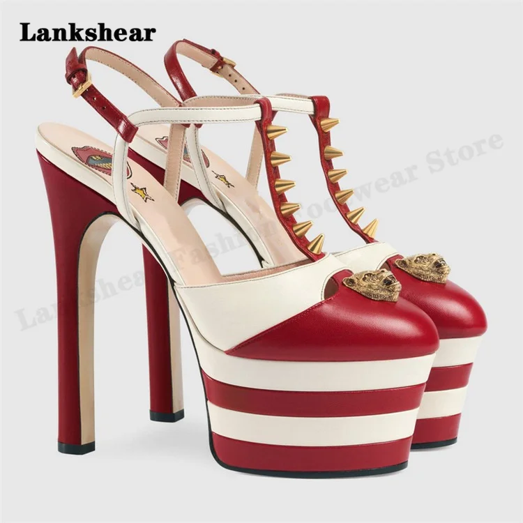 

Platform High-Heeled Sandals 16Cm High-Heeled Shoes Feminine Thick-Heeled Baotou Sandals Trendy Thick-Soled Model Catwalk Shoes