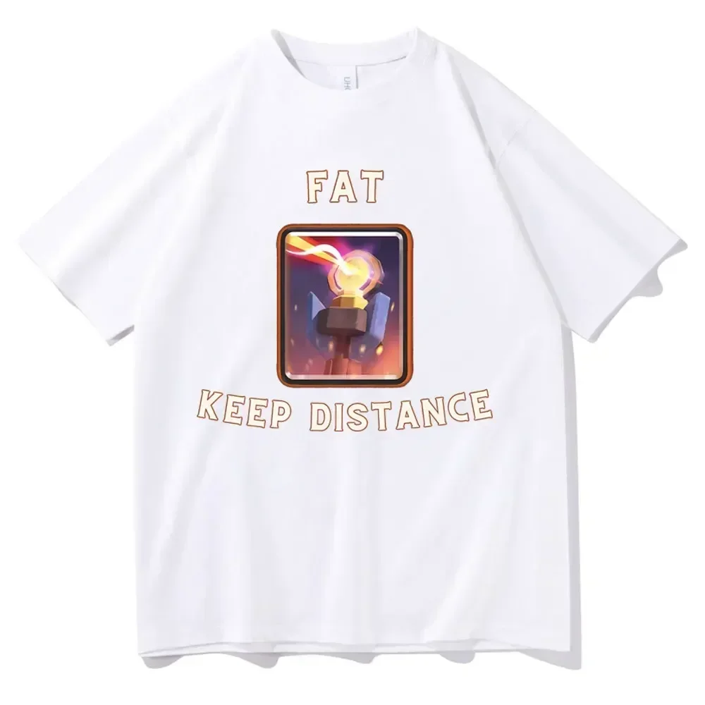 Camiseta Fat Keep Distance Meme para hombres y mujeres, camiseta de Humor de broma de gran tamaño, regalo para él y sus, camisetas de Memes bonitas Kawaii, Top Y2k