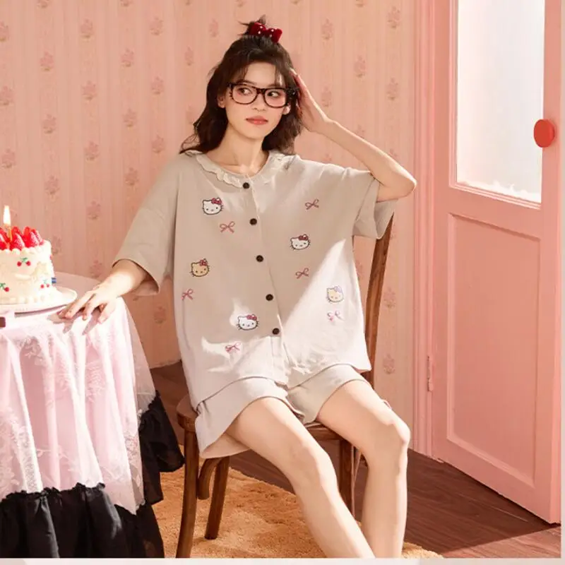 Summer New Arrivals Cartoon Women's Short Sleeved Shorts Pajamas Korean Edition Fashion Youth Looses Casual Home Clothes Set