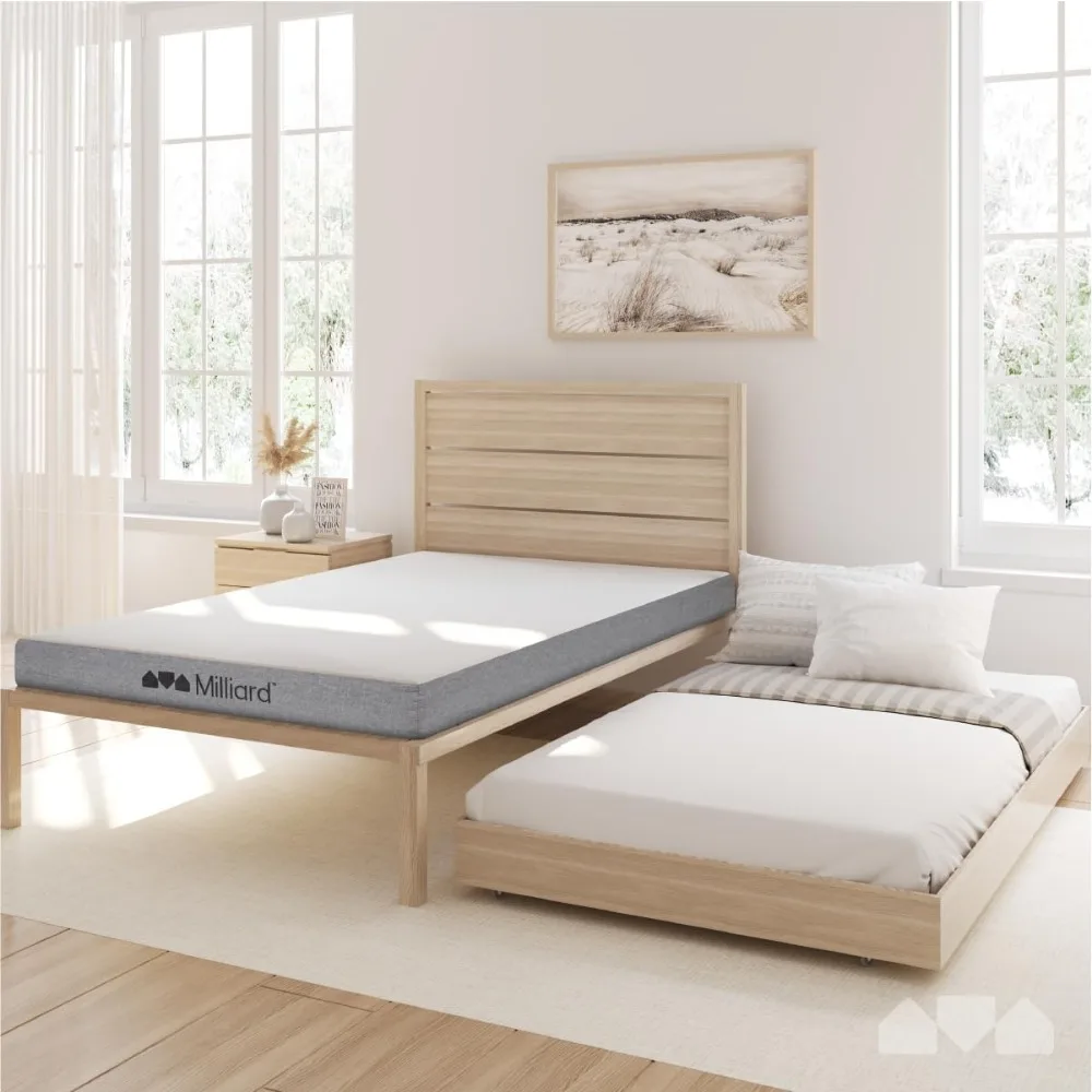 5 in. Memory Foam Mattress Twin - for Bunk Bed, Daybed, Trundle or Folding Bed Replacement (2)