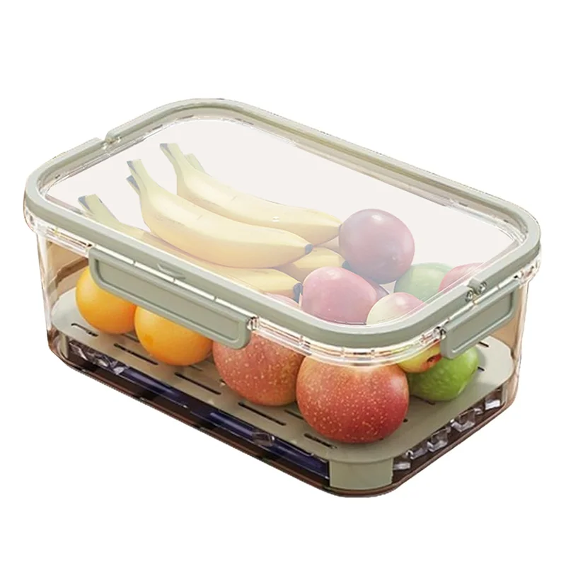 ABLQ Portable Refrigerator Fresh-Keeping Box,Large-Capacity Portable Crisper With Handle,Fruit Storage Containers For Fridge