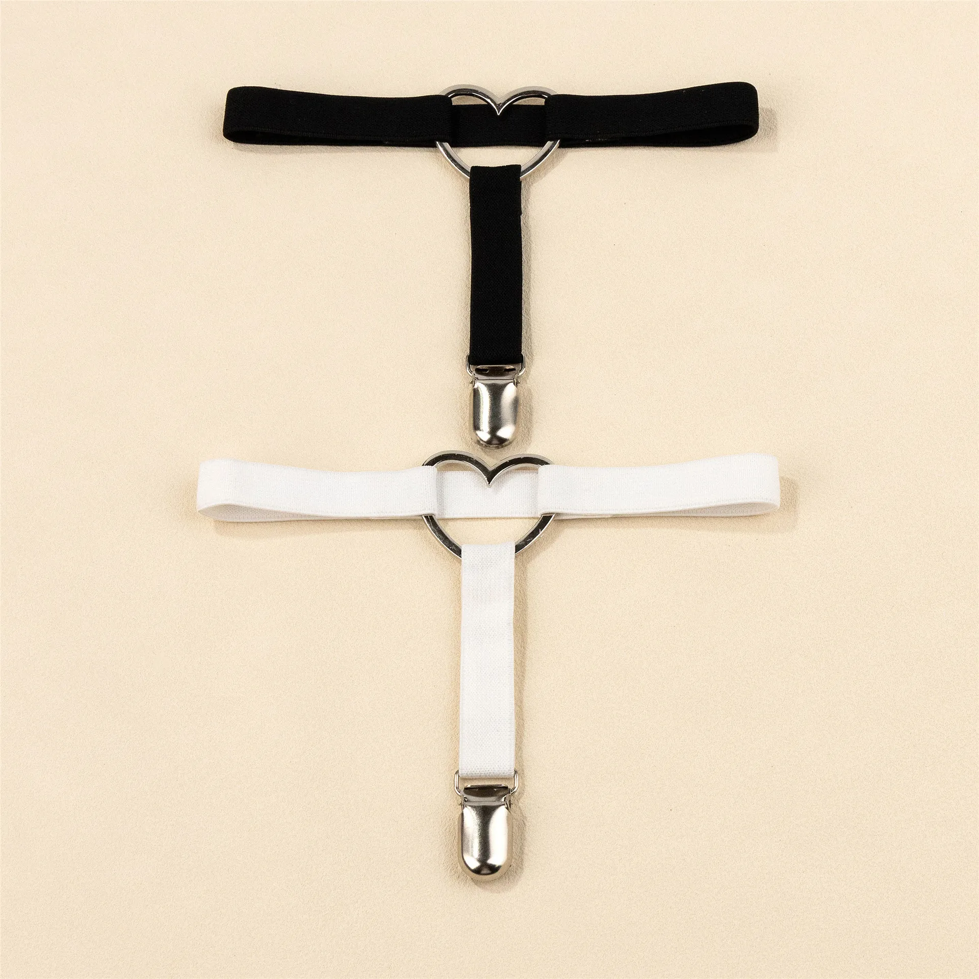 

Модные эластичные сексуальные подвязки в форме сердца с геометрическим узором, элегантные черно-белые изящные аксессуары для ног