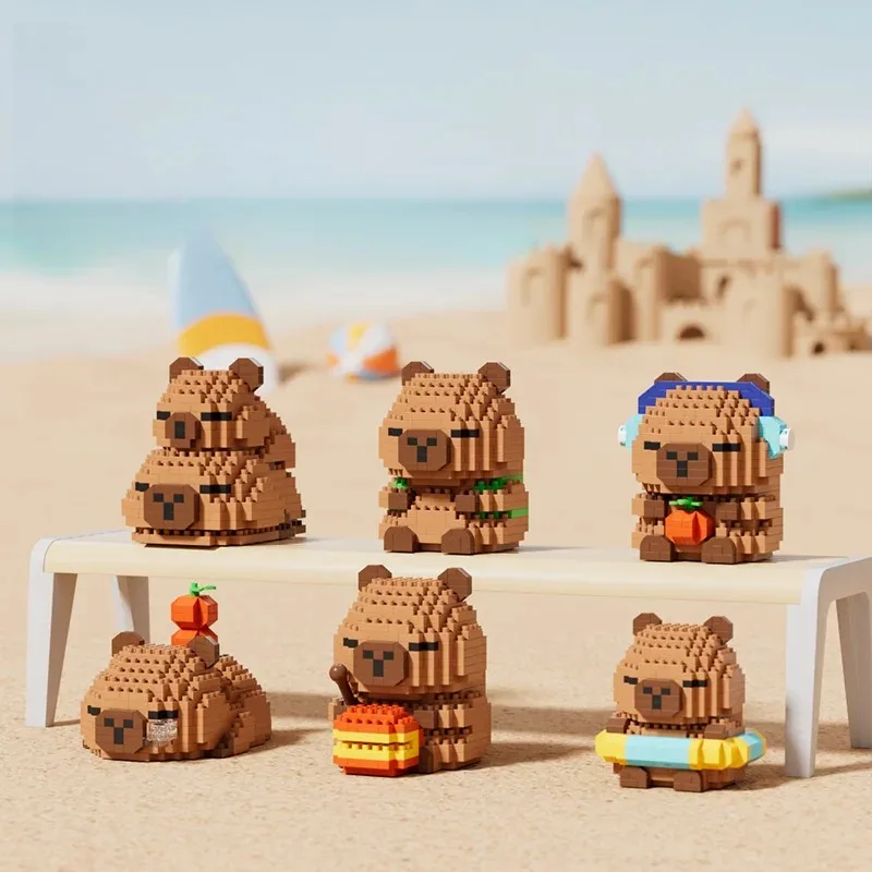 Muñeco Adorable Kapi Capibara Bala, Bloques de Construcción Micro Creativos DIY, Adornos de Capibara, Juguetes Educativos para Niños, Regalo para Hombre
