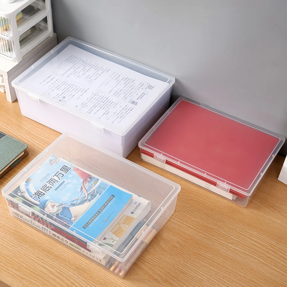 Dust-proof Document Storage Container Transparent Plastic Box For Data Certificate Stationery Jewelry Portable A4 File Organizer