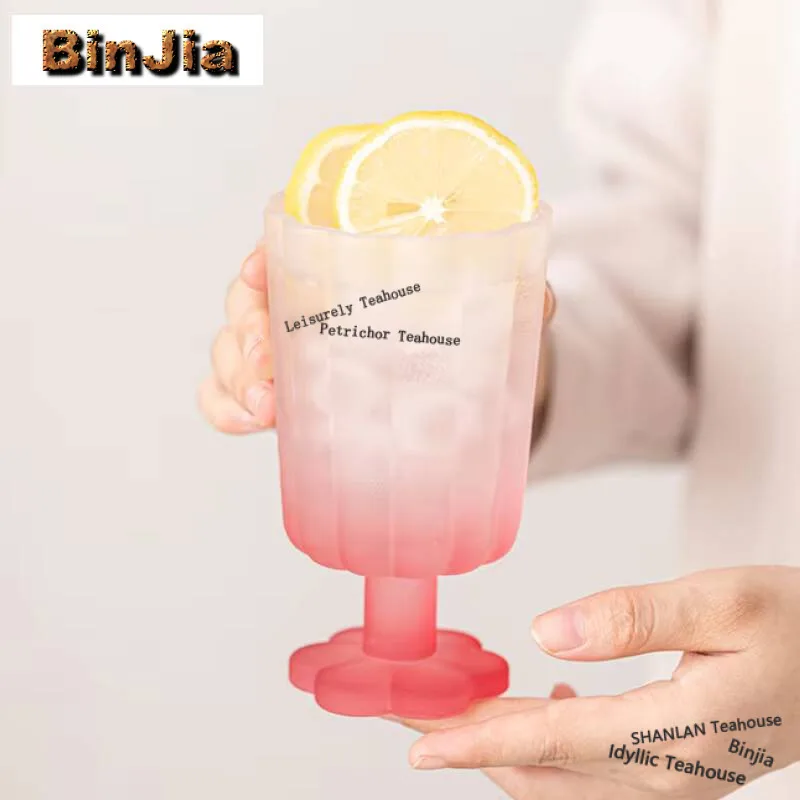 150ml Flower Blooming Glass Tea Cup Creative Transparent Water Cup Hifh Footed Fruit Juice Mug coffee Tea Drinking Accessories