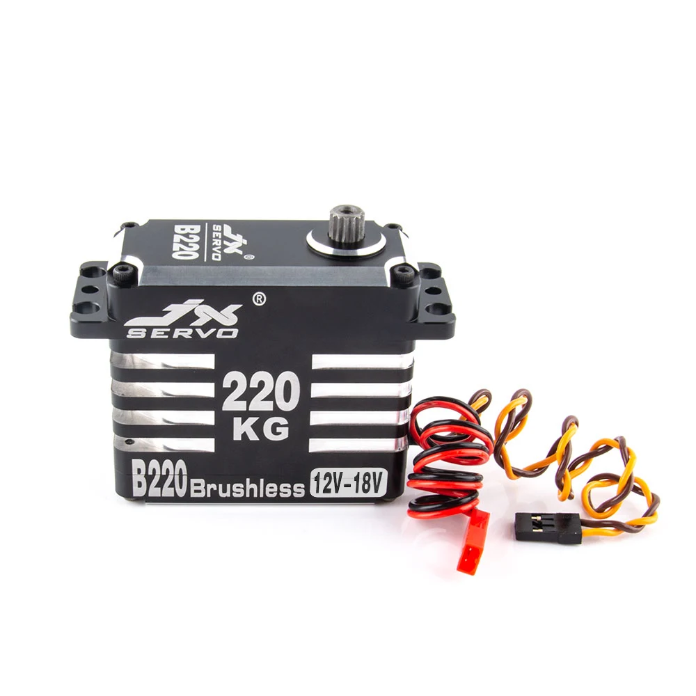 JX Servo B220 220KG 12-18V High Torque CNC Full Metal Aluminum Shell HV Brushless Servo For 1/5 RC Car/Robotic/Helicopter/Drone