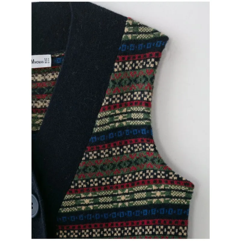 المرأة الصوف الجاكار محبوك سترة الخريف الشتاء الخامس الرقبة أكمام زر سترة الإناث صدرية الموضة غير رسمية #4