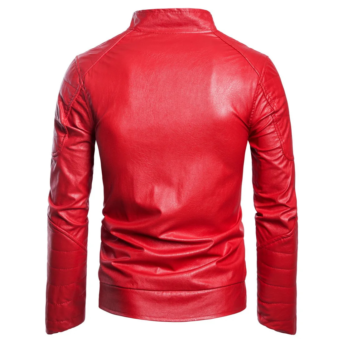 Mens Leather Jacket Spring Autumn New Men Diamond Design Stand Collar Zipper Male Casual Fashion Streetwear Leather Coats