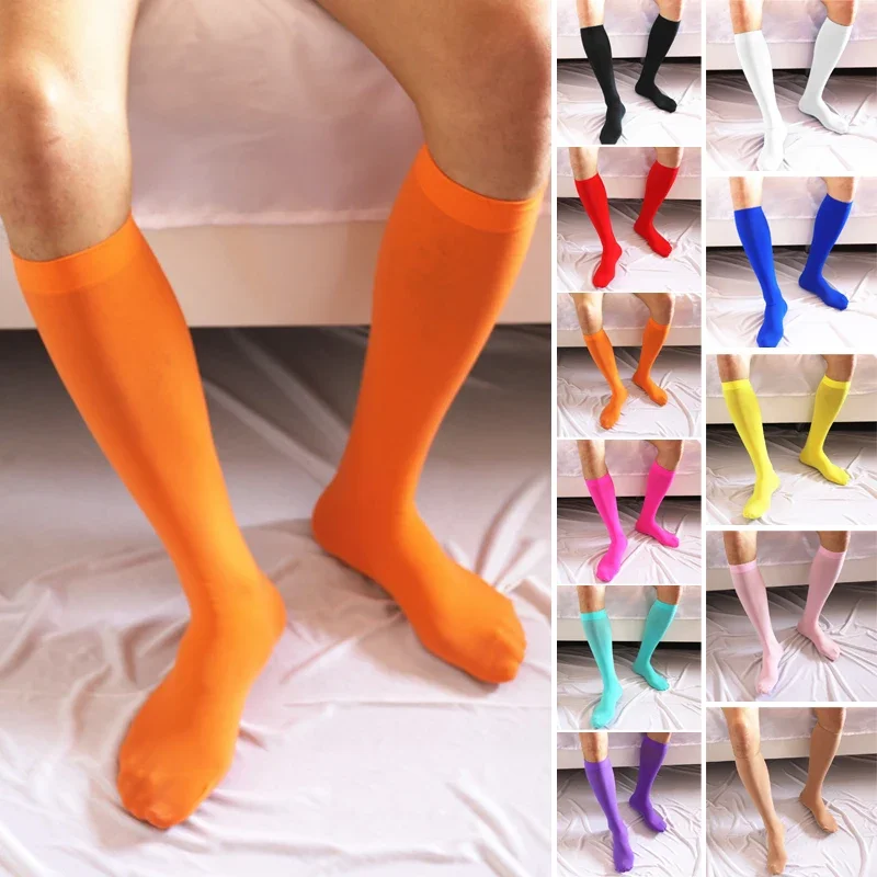 Men\'s Sexy Ultrathin Socks Stockings Soft Stretchy Knee High Invisible Seamless Tube Socks Dress Socks Gifts For Men Exotic Form