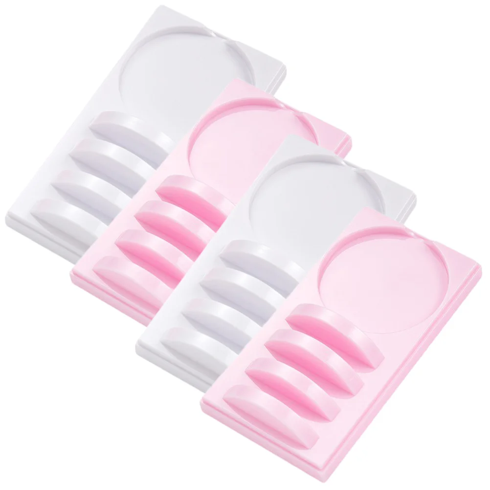 

4 Pcs Grafting Eyelash Glue Tray Extension Pallet Holder Trays Plates Plastic Pp