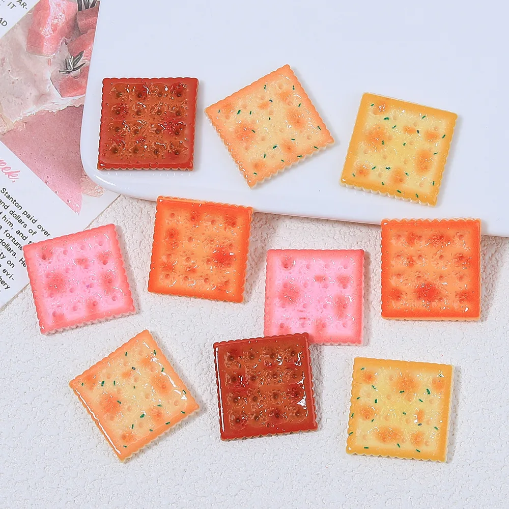 10pcs/lot Simulation Flatback Scallion Biscuits Cabochons Scrapbooking For Phone Decoration Crafts DIY Dollhouse Accessories