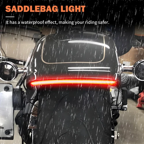 Imagen 2 del producto Lámparas traseras para motocicleta, luz LED de freno para guardabarros trasero, lámpara indicadora de señal de giro para Harley Softail Fatboy FLFB FLFBS 18-25, modelo estadounidense