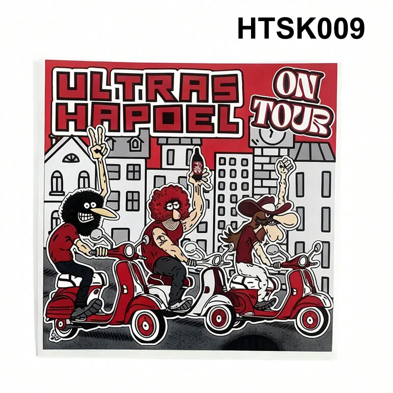 9*9cm Waterproof Hapoel Tel Aviv FC Ultras Hapoel On Tour 100% Anti Maccabi Decoration Stikers for Car Bag Cup Wall Fridge