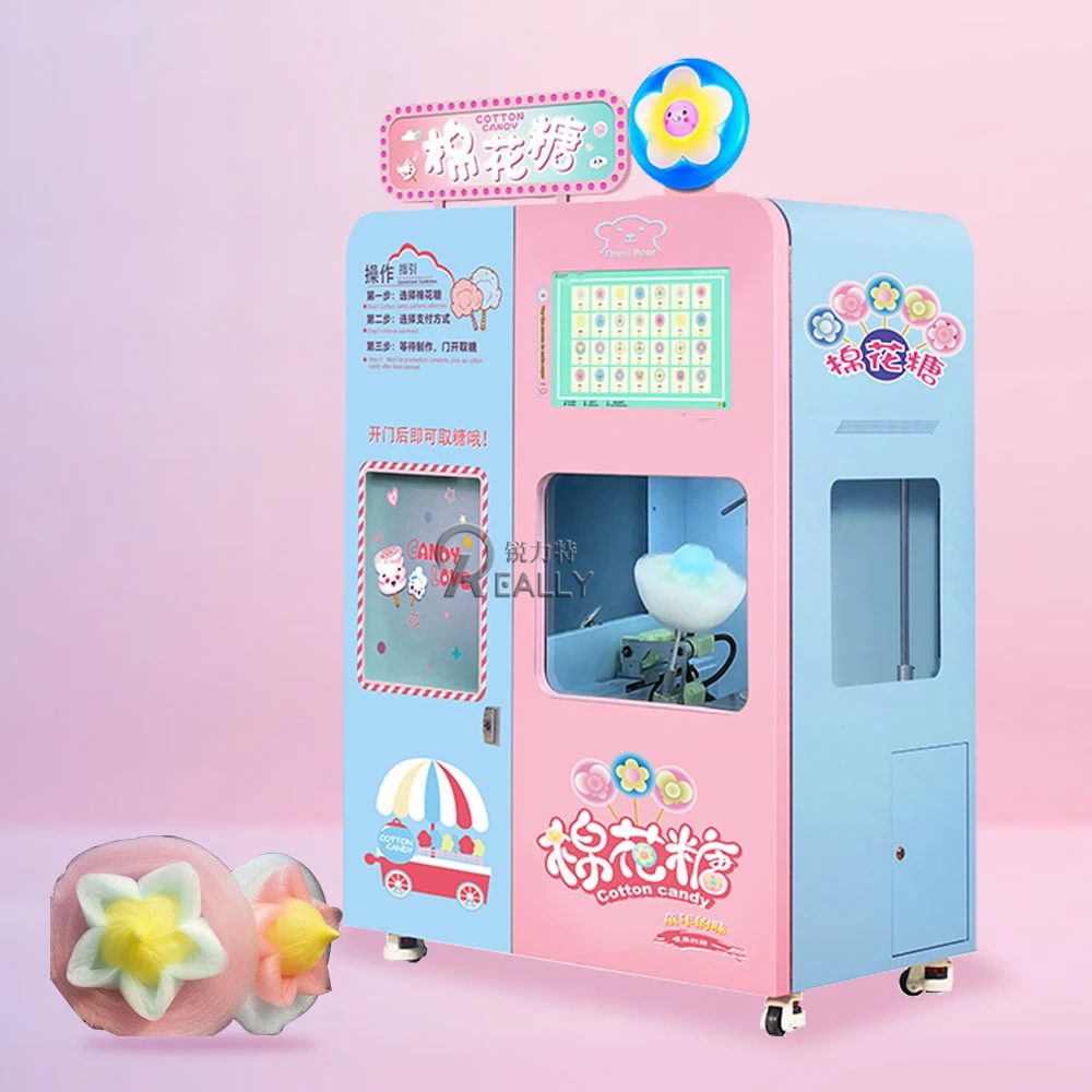 New Design Automatic Robot Electric Sugar Cotton Floss Candy Machine Cotton Candy Machine Floss Vending Machine