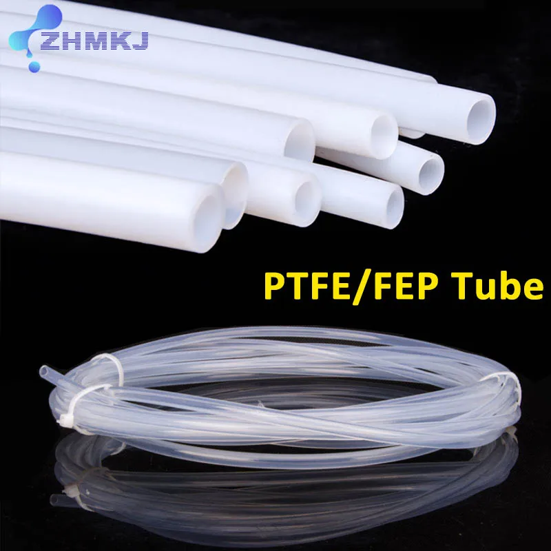 Ptfe Buis Witte Pijp Fep Heldere Zachte Buis Hoge Temperatuur Zuur Alkali Olie Corrosie Weerstand Slang Id 1/1.5/1.6/2/3/4/5/6/7/8Mm