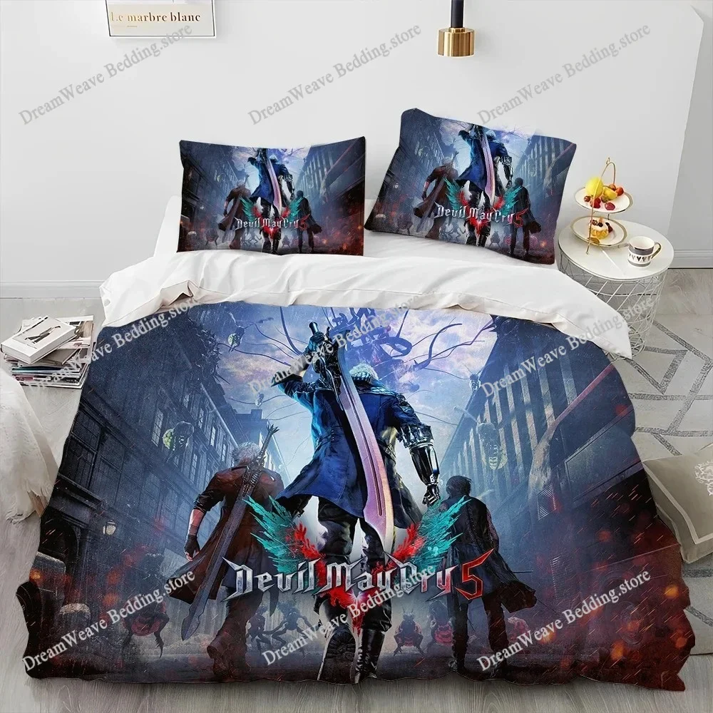 New D-Devil May Cry DMC Bedding Set Single Twin Full Queen King Size Bed Set Adult Kid Bedroom Duvet Cover Sets 3D Print Game963