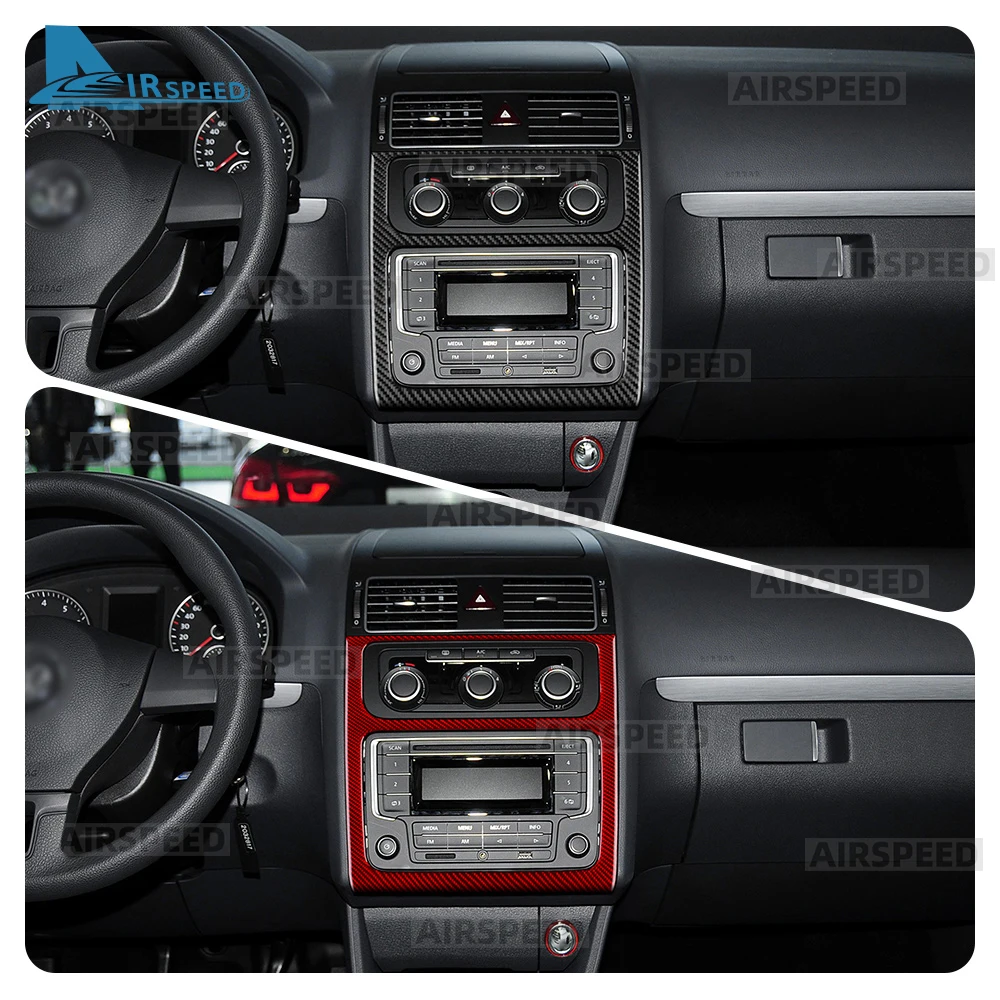 

For Volkswagen VW Touran MK2 1T2 2010 2011 2012 2013 2014 2015 Real Soft Carbon Fiber Sticker LHD RHD Car Car Center Console