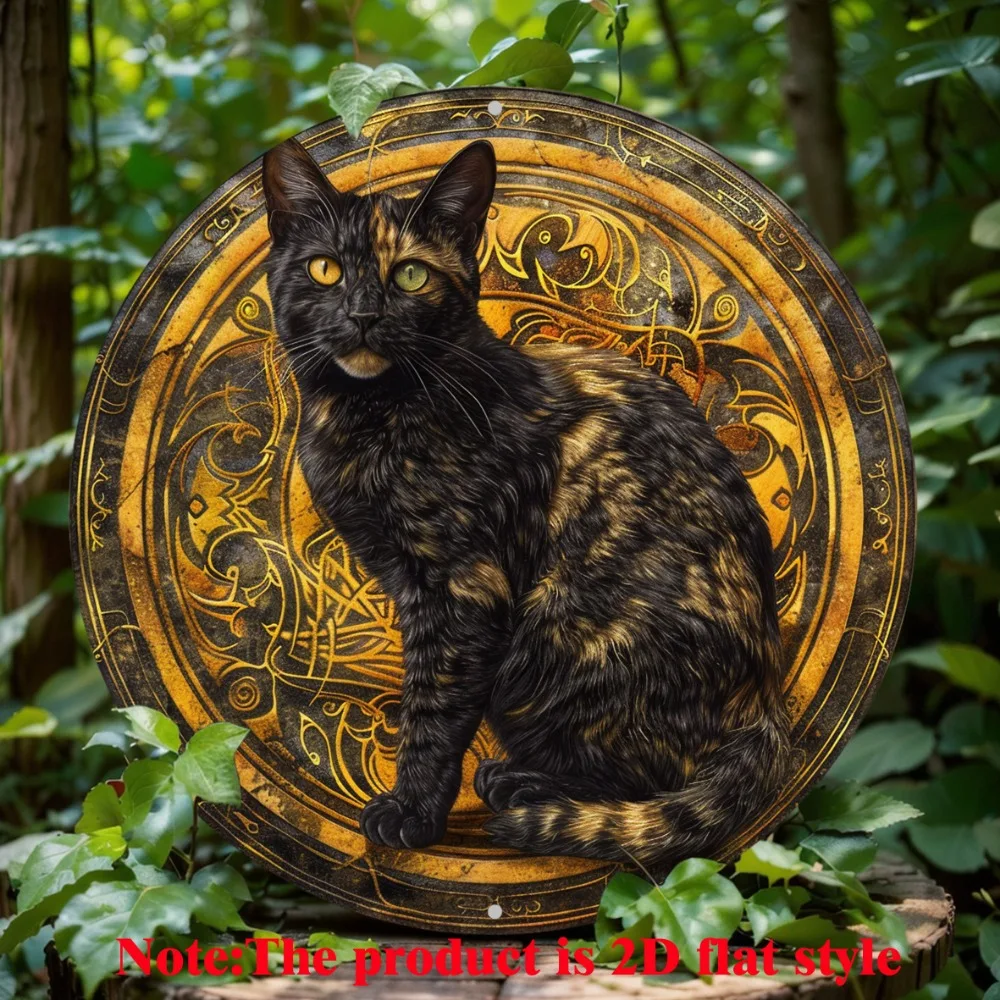 

Charming Tortoiseshell Cat, Round Aluminum Wall Sign, Perfect for Home, Cafe, or Restaurant Decor, Ideal Gift for Holidays