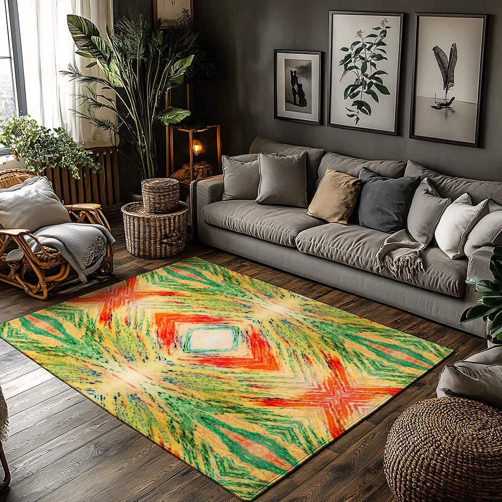 

Area Rug Vintage Persian Style Bohemian Carpet Non-Slip Floor Mat Living Room Bedroom Decor Home Accent Rug Soft Cozy Floor Cove