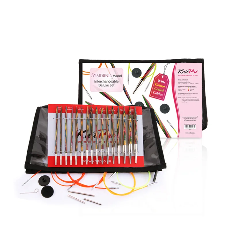 Knitpro Symfonie Wood Interchangeable Circular Needle Set (8 Size Needle 3.5mm-8.0mm)