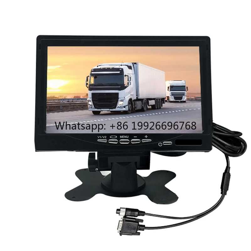 

7-Inch LCD Portable IPS Car Monitor with VGA Input Remote Control 1 Year Warranty for Vehicle Truck Monitoring