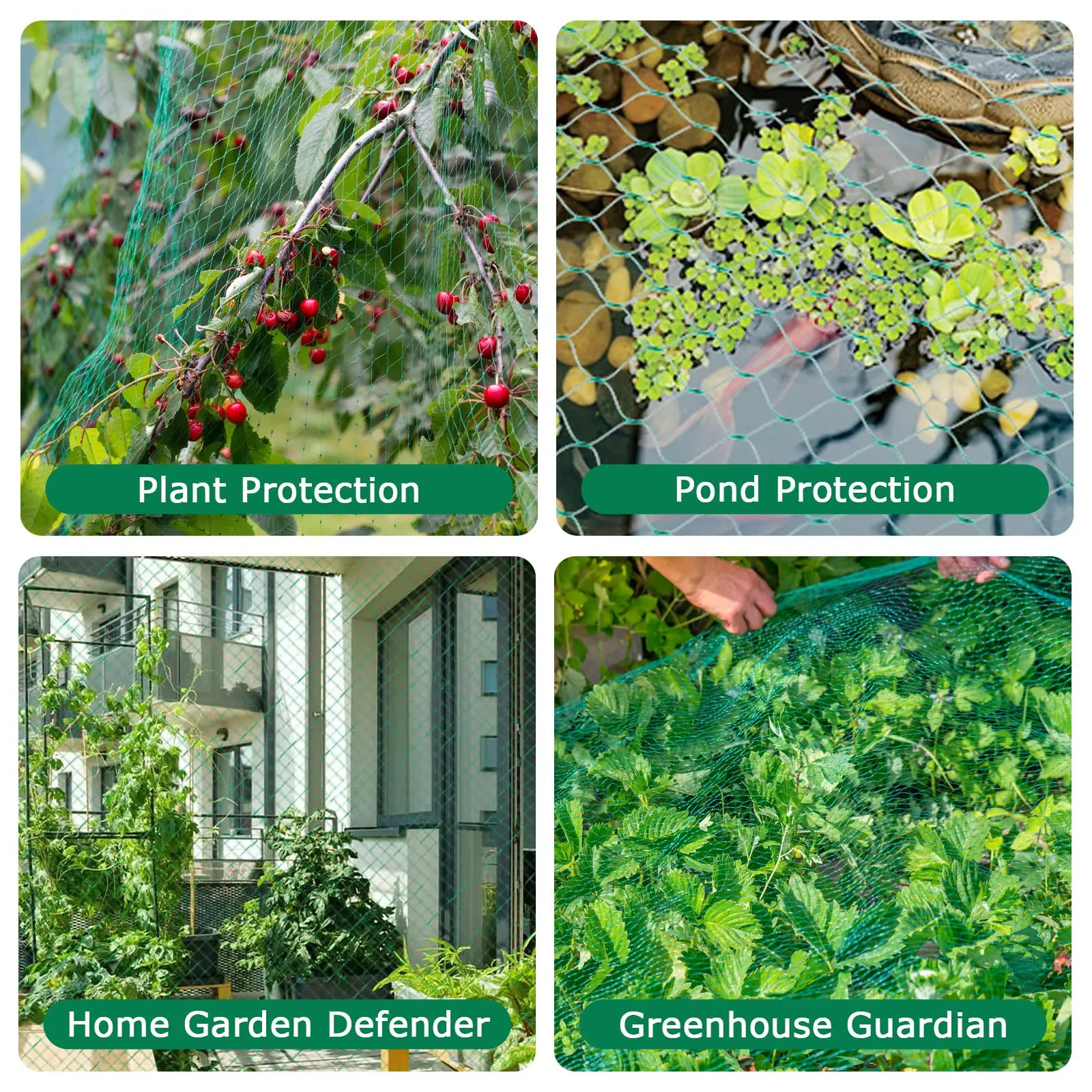 Garden Netting Green Woven Mesh Protect Plants Fruits Flowers Trees stretch Fencing Durable Net stops Birds Deer Animals
