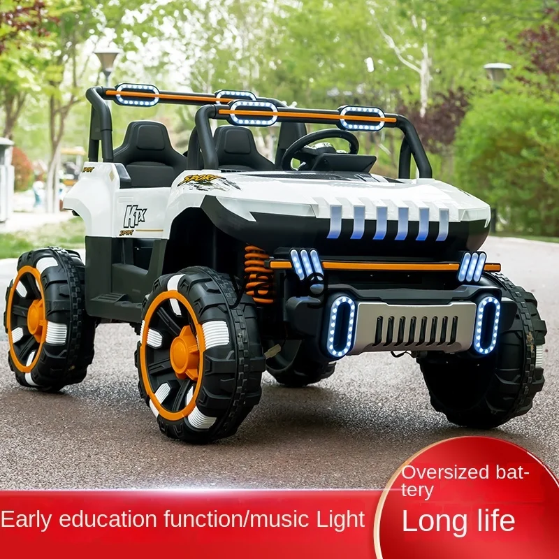 CX Baby Children's Electric Car Four-Wheel Remote Control off-Road Vehicle Can Sit Double Boys and Girls Electric Toy Car