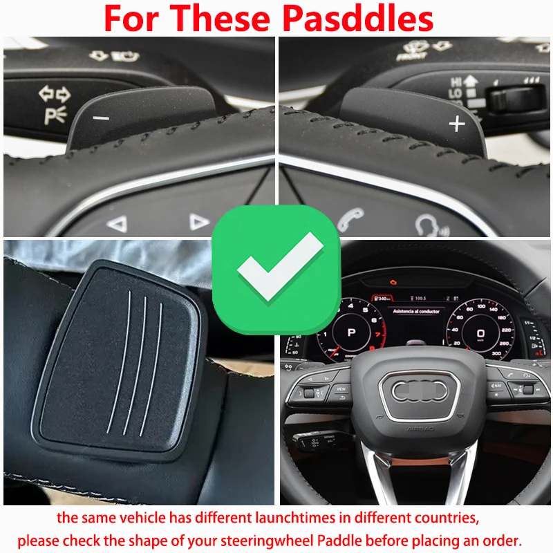 For Audi A3 S3 A5 S5 2017 A4 B9 Q7 2016-2017 TT TTS Shifter Paddle Shift Extension Steering Wheel Shift Paddle Shifter