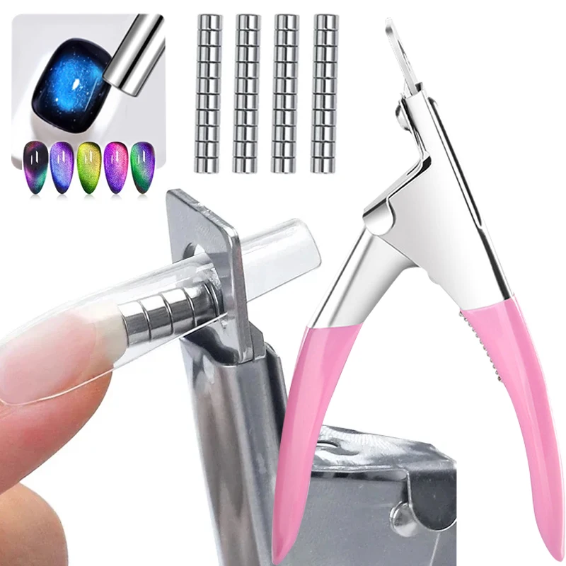

40/20Pcs Mini Magnet for Acrylic Nails Manicure Tips False Nail Cutters Cut Same Length Manicure Tool Nail Clipper Nail Supplies