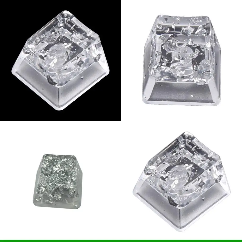U55C Transparents Silver Foil Resins Keycap Mechanical Keyboards Keycap R4s OEM Profile
