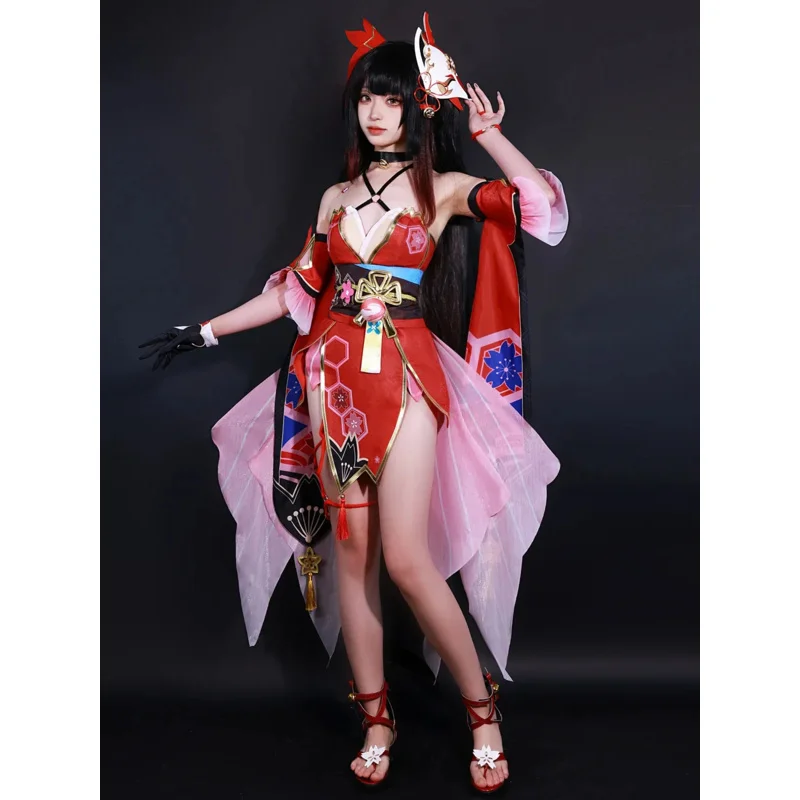New 2025 Honkai Star Rail Cosplay Costume Wig Mask Dress Full Set Prop Hanabi Sparkle Halloween Outf❤❤dd