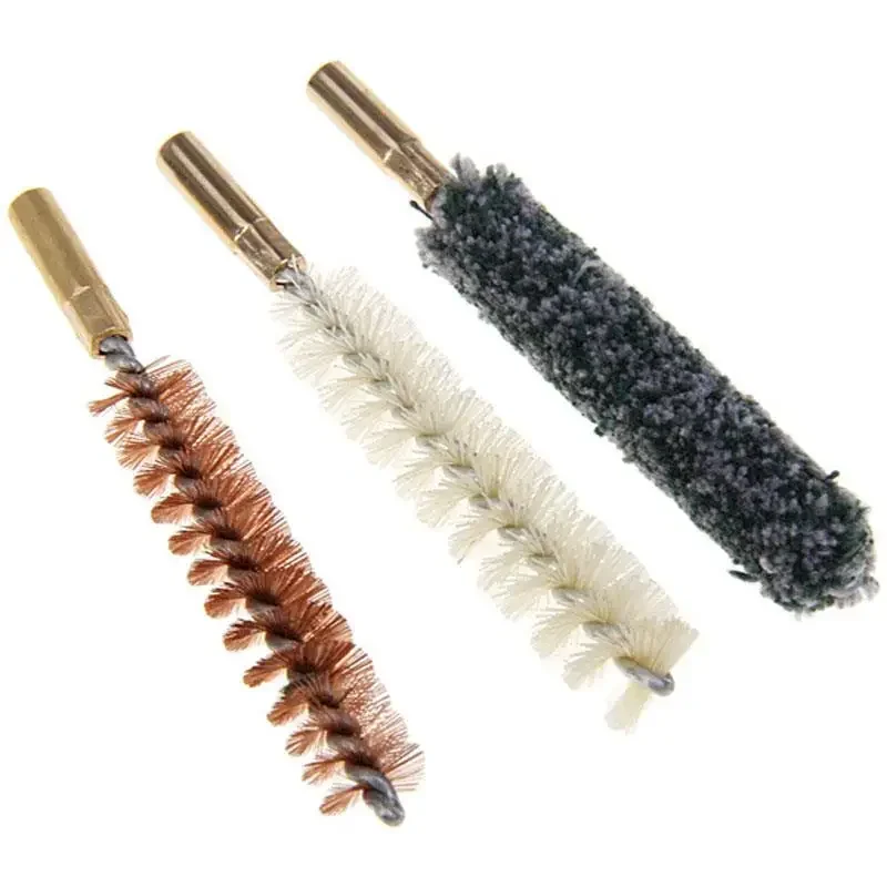 5 pçs pacote escova de arma kit limpeza para p365 CZ-75 airsoft pistola cerdas bronze haste náilon cal.38.357 9mm 9x19mm 9x21mm escova