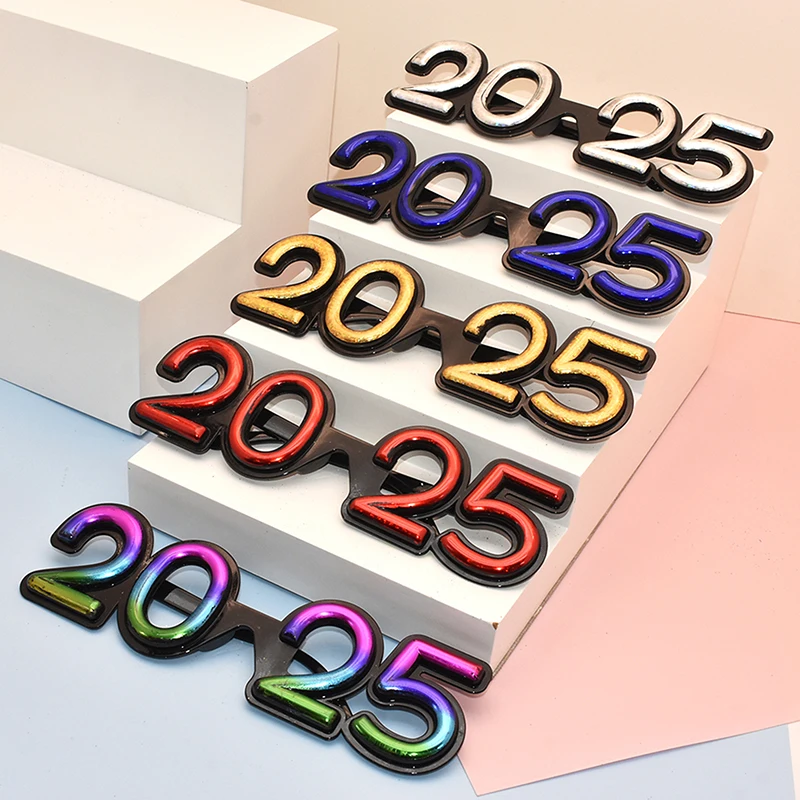 2025 Glasses New Year Party Eye Decoration Plastic Props Sunglasses Photography Props Christmas Decorations Funny Glasses