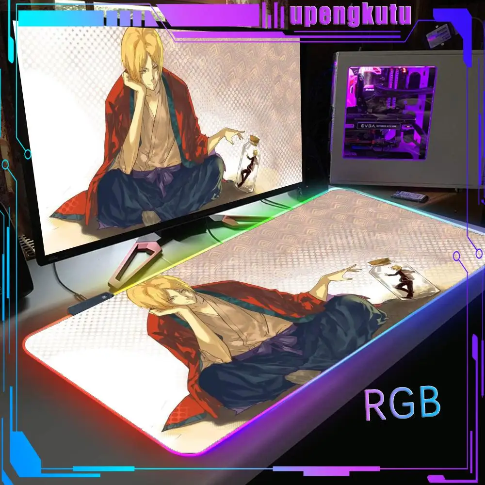 RGB Desk mat Anime Luminous mouse pad RGB Laptop Desk Mat Large LED Light Computer Non-slip N_natsume_Book_of_Friends