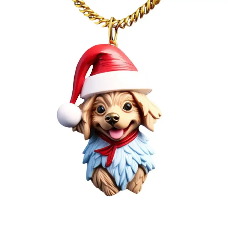 Cute Cartoon Acrylic Drop Pendant Dog Ornaments For Christmas Tree Party Favors For Birthday New Year Halloween Car Interiors