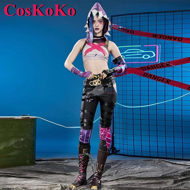 CosKoKo Jinx Cosplay Anime Game LOL Costume Battle Of The Two Cities II Fashion Lovely Outfit Halloween Party Role Play Clothing